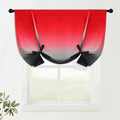 COSVIYA 100% Blackout Red and Black Adjustable Tie Up Curtains by COSVIYA