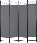 4 Panel Room Divider 6FT Steel Frame Screen Folding Privacy Divider by PayLessHere