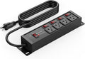 CCCEI Heavy Duty Surge Protector Power Strip 20 Amp Individual Switches. 6FT 12 Gauge Extension Cord with Multiple Outlets. Kitchen, Garage, Shop, Industrial Wall Mount Electric Extender, Black.