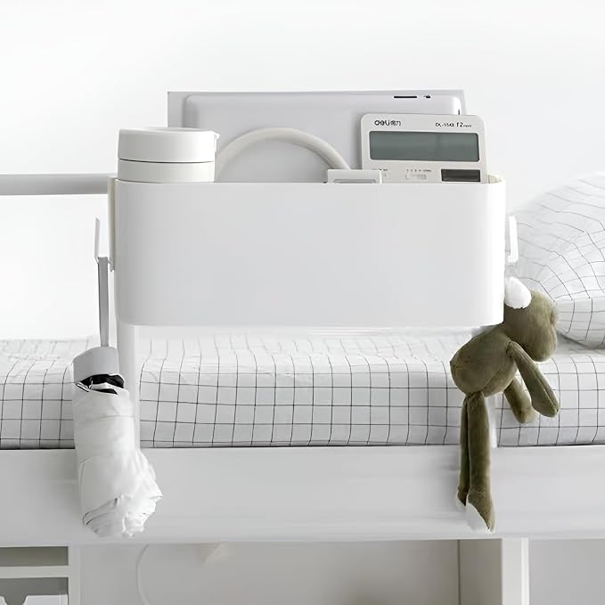 Bedside Organzier Caddy Hanging, Plastic Bunk Bed Shelf - Image 3