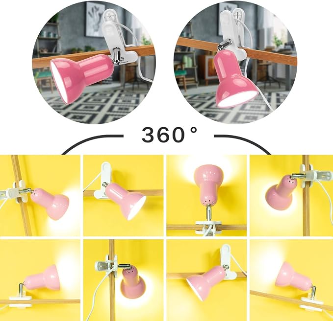 RONG&LAN Clip lamp, 360° Rotation Clip on Lamp Portable Book Reading Light - Image 4