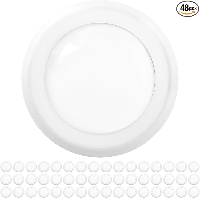 Sunco 48 Pack 5/6 Inch LED Disk Lights, Flush Mount Disc Recessed Ceiling Can Lighting, 1050 LM, 3000K Warm White, Dimmable, 15W=75W, Damp Rated ETL.