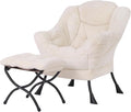 Welnow Lazy Chair with Ottoman, Reading Chair with Footrest, Plush Beige | A by LifeGetsBetterWithWelnow