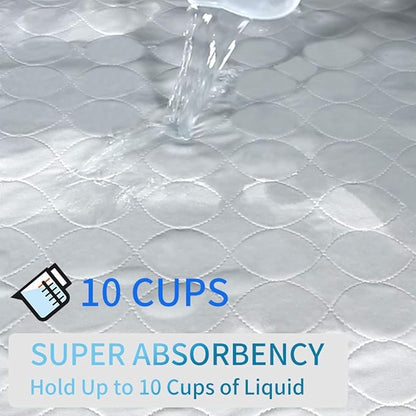 Reusable Bed Pad (XL 36×60 Inch) - Waterproof, Washable and Nonslip Incontinence Underpads with Tuck-Ins for Adults and Pets (Full, Queen)