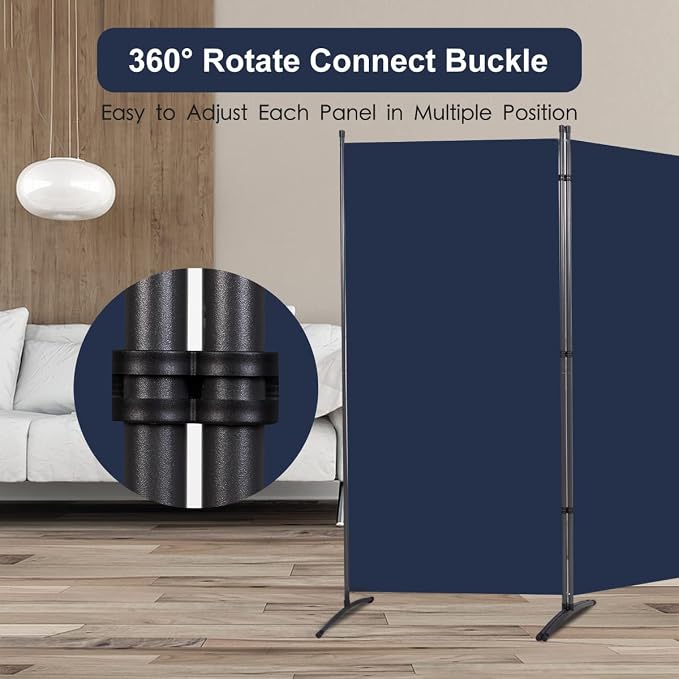 3 Panel Folding Room Divider, Sturdy Frame Freestanding Wall Divider | - Image 3