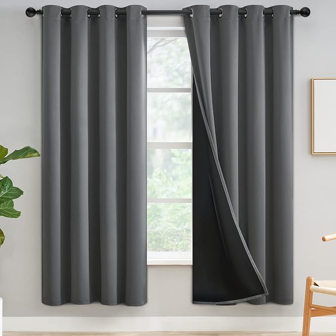 Yakamok Grey Blackout Curtains 72 inches Long by Yakamok
