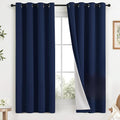COSVIYA Navy Blue 100% Blackout Curtains by COSVIYA