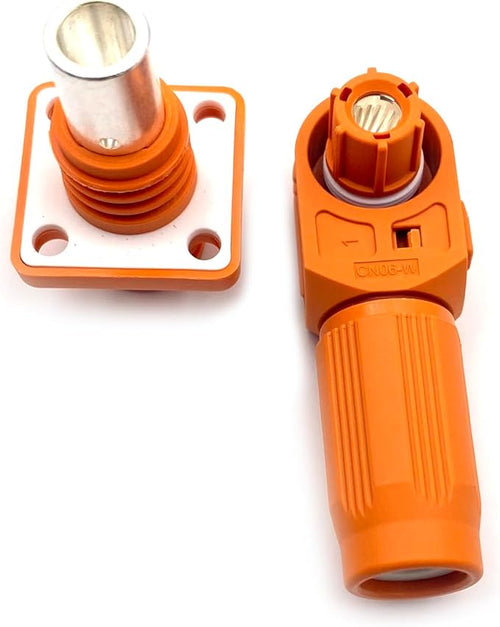 1 Set Battery Energy Storage Connector, 450A High Current Connectors Quick Plug Terminal Orange Right Angle Plug and Socket IP67 Waterproof Power Adapter Crimping 185mm² Wiring (1500V)