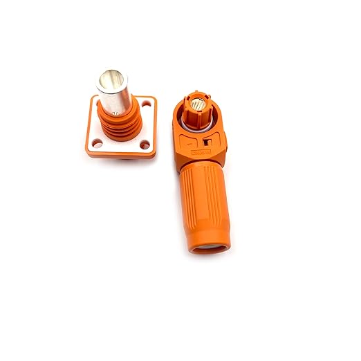 150A Battery Energy Storage Connector, 35mm² High Current Connectors IP67 Waterproof Crimping Wiring Power Adapter Quick Plug Terminal Right Angle Plug and Socket (1500V Black+Orange)