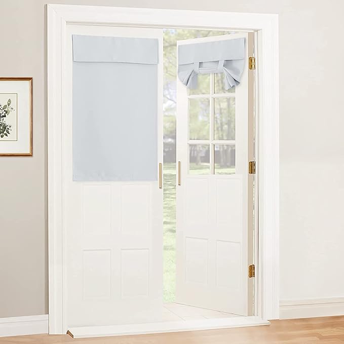 RYB HOME Blackout Door Curtain Kitchen Window Curtains, W34 x L40, Thermal by RYBHOME