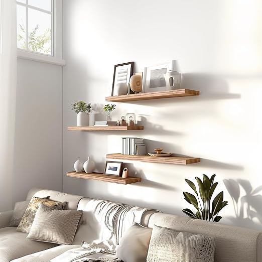 PHPH Wood Floating Shelves for Wall, Wooden Wall Shelves for Bedroom - Image 3