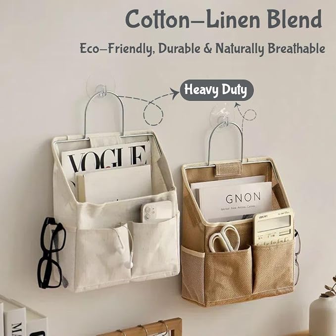 Dorm Storage Bedside Caddy Dorm Room Essentials Linen Hanging Storage Organizer - Image 4