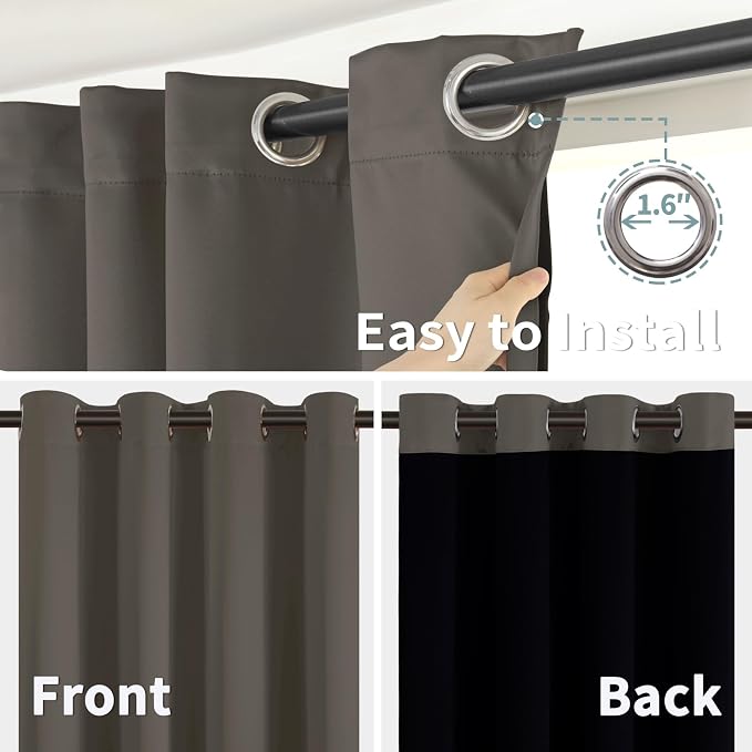 BGment Grey Blackout Curtains 95 Inches Long 2 Panels Set - Image 6