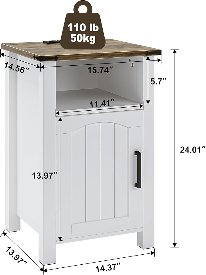 Decofy Farmhouse Nightstand - Image 3