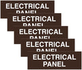 All Quality Basic Electrical Panel Sign - Fire Regulation Safety Compliance Sign - Dark Brown - Large (5 Pack)