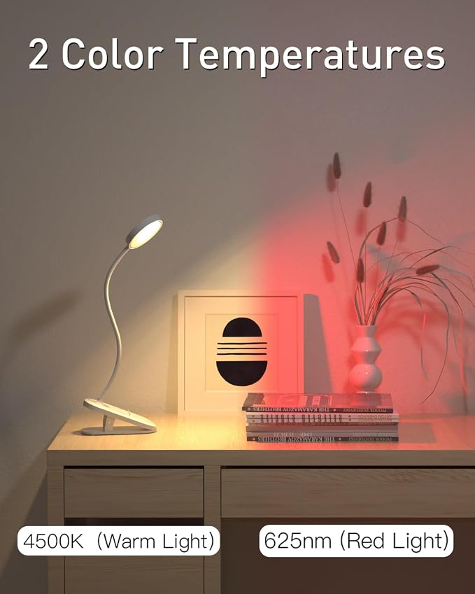 Red Book Light, Rechargeable Clip On 625nm LED Light - Image 3