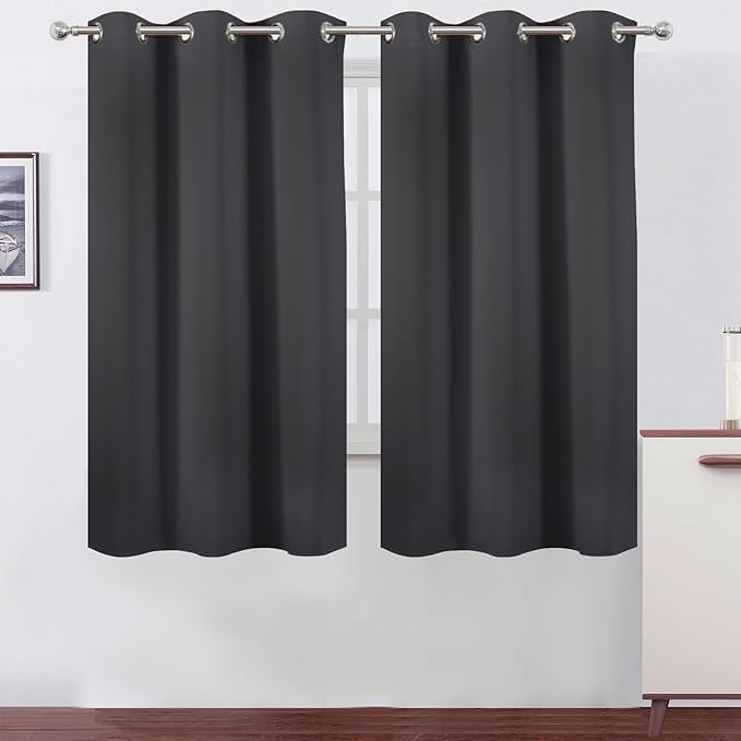 Blackout Curtains 42 x 63 inch/Dark Grey Curtains Set of 2 Panels/Thermal by Lemomo