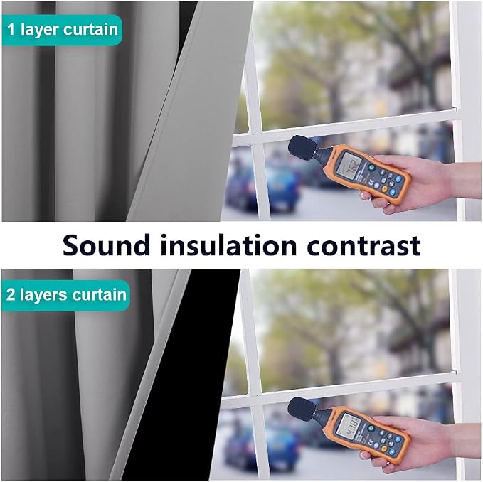 NICETOWN Full Shading Curtains 90 inches Long 2 Panels Set - Image 4