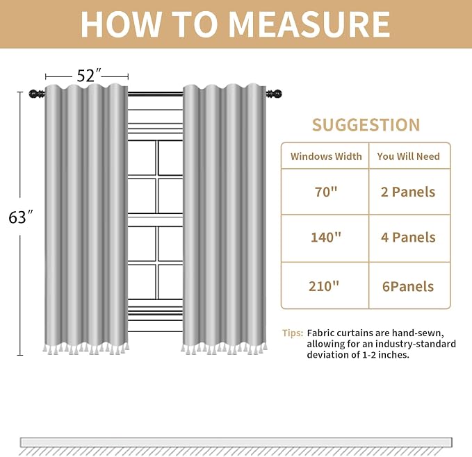 Boho Light Filtering Curtains 63 Inch 2 Panels - Image 6