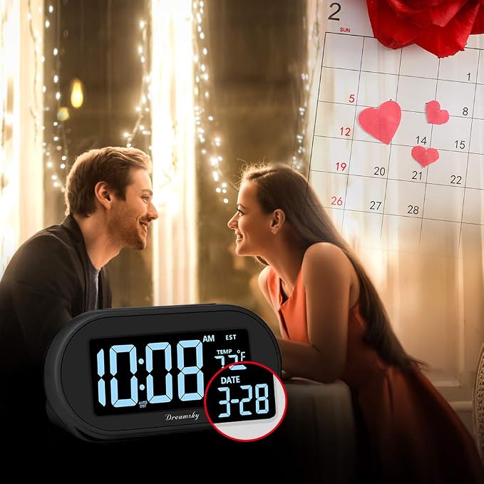 DreamSky Alarm Clocks for Bedrooms, Auto Set Digital Clock - Image 6