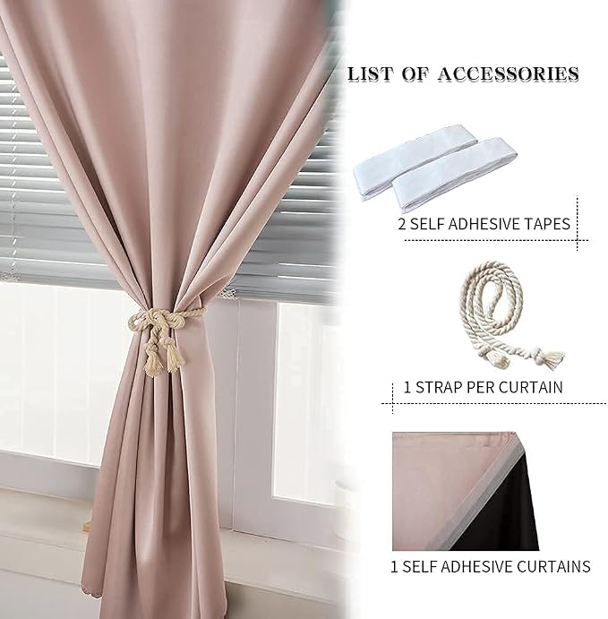 Autohesion Curtains for Windows, Bedroom Blackout Curtains for - Image 6