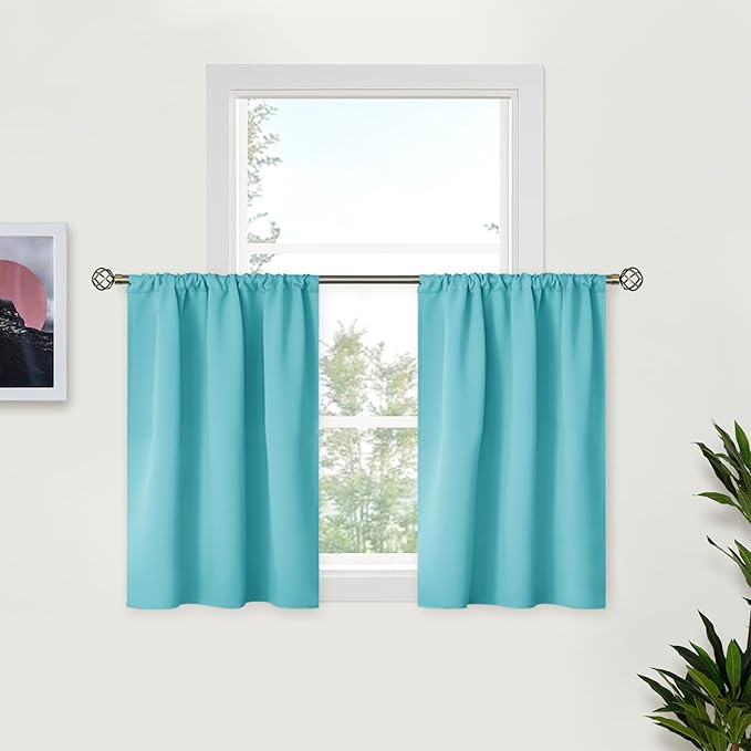 BGment Small Aqua Curtains 36 Inch Length by BGment