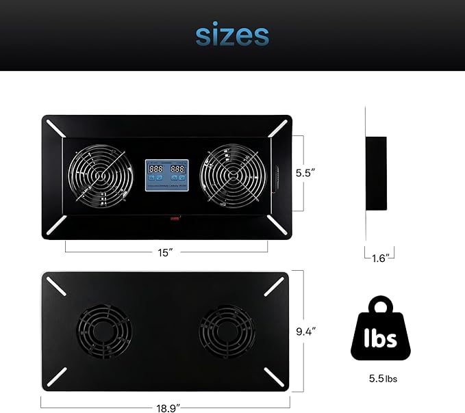 Pewoaoa 240 CFM Crawlspace Vent Fan, With Thermostat,Humidistat, Crawlspace Fans, For Moisture Reduction, Radon Mitigation, Freeze Protection, Ideal for Basement, Attic, Crawl Space Fan Vent(Black)