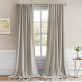MIULEE Natural Back Tab Blackout Curtains 52x120 Inch Long 2 Panels Set | Rod by MIULEE