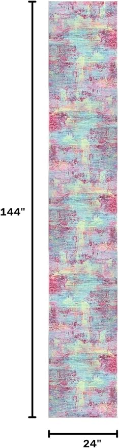 Abstract Runner Rug 2x12 Ft Washable Runners - Image 2