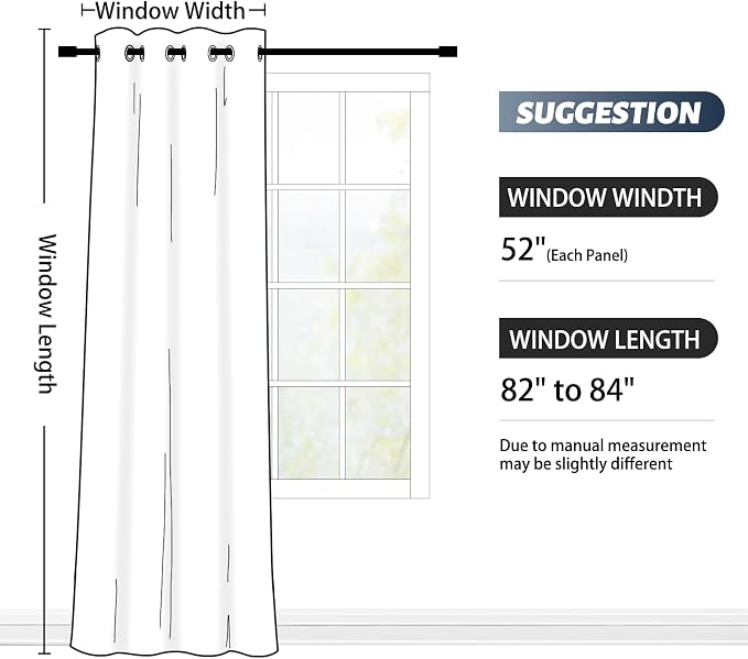 SimpleHome Blue to White Ombre Room Darkening Curtains 84 inches, 1 Panel | - Image 2