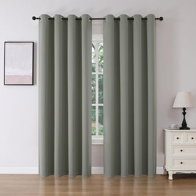 Joydeco Blackout Curtains 84 Inch Length 2 Panels Set, Thermal Insulated Long by JOYDECO