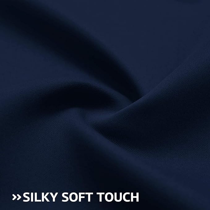 COSVIYA Grommet Room Darkening Navy Blue Curtains 54 inch Long - Image 6