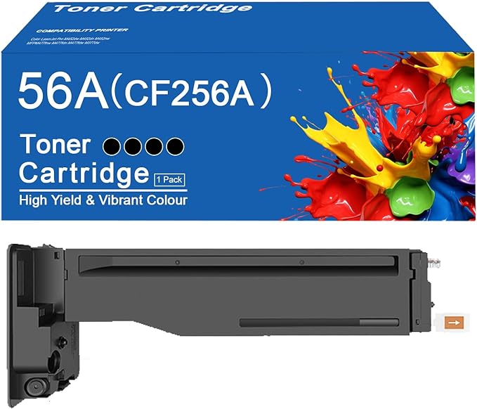 RIOMAN 56A CF256A Black Toner Cartridges High Yield 56A CF256A Toner Cartridge（with Chip） Compatible Replacement for HP MFP M436nda M436n M433A Printer