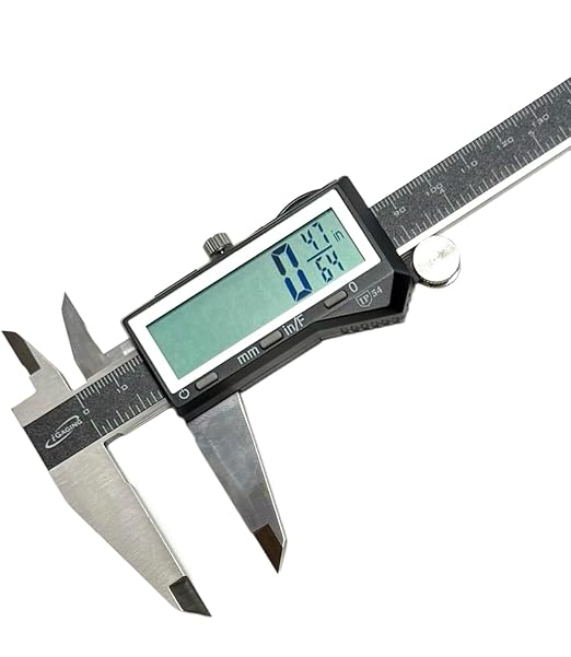 iGAGING EZCal Digital Caliper 0-8"/200 mm - IP54 Electronic Caliper with Extra-Large LCD Display - Quick & Accurate Measurements in Inch, Metric, & Fraction Modes - Includes Case, Manual, & Battery
