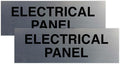 All Quality Basic Electrical Panel Sign - Fire Regulation Safety Compliance Sign - Silver - Small (2 Pack)