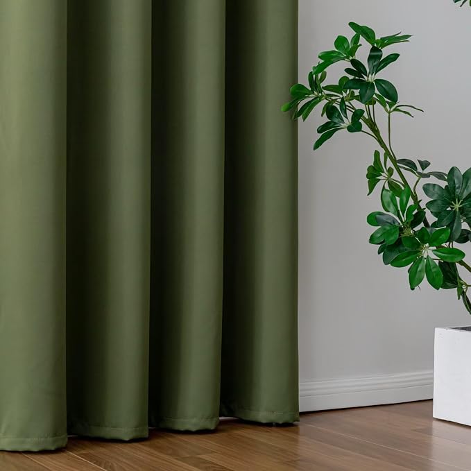 IGEMAEVE Blackout Curtains for Bedroom Grommets Olive Green 52" W x 108" L | - Image 5