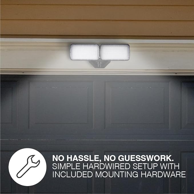 Sylvania 18W Security LED Light with Motion Sensor, Hardwired, 2000 LMS, Wet Rated, 5000K, Daylight - 1 Pack (66476)