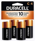 Duracell Coppertop C Batteries, 4 Count Pack, C Battery with Long-lasting Power, All-Purpose Alkaline C Battery for Household and Office Devices
