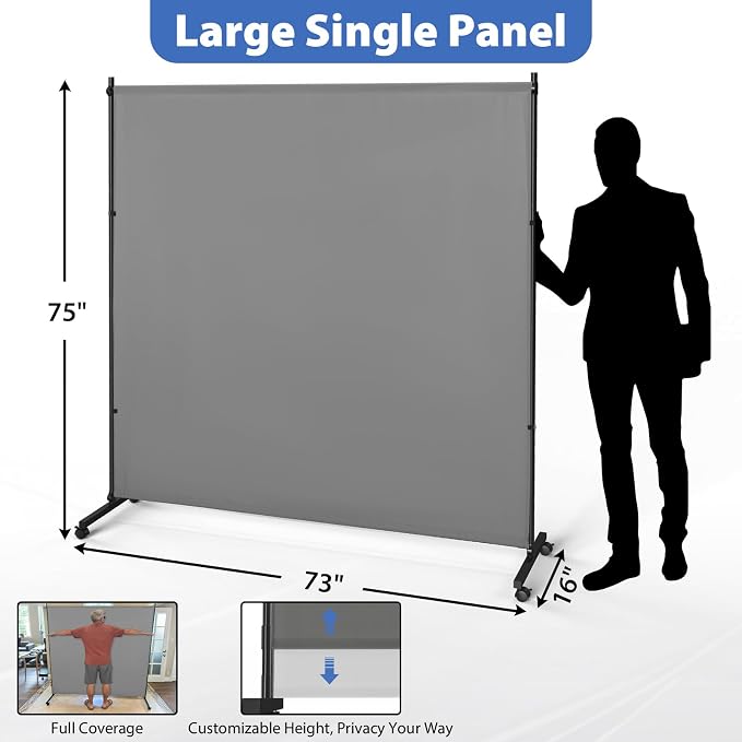 Large Single Panel Room Divider, Thickened Fabric Partition Wall - Image 2