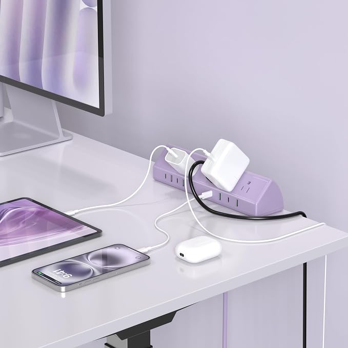 Jgstkcity Desk Clamp Power Strip USB C 45W, Surge Protector, Edge Mount - Image 4