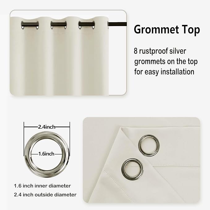 DWCN Short Blackout Curtains for Bedroom, 52 x 36 Inches Long - Image 4