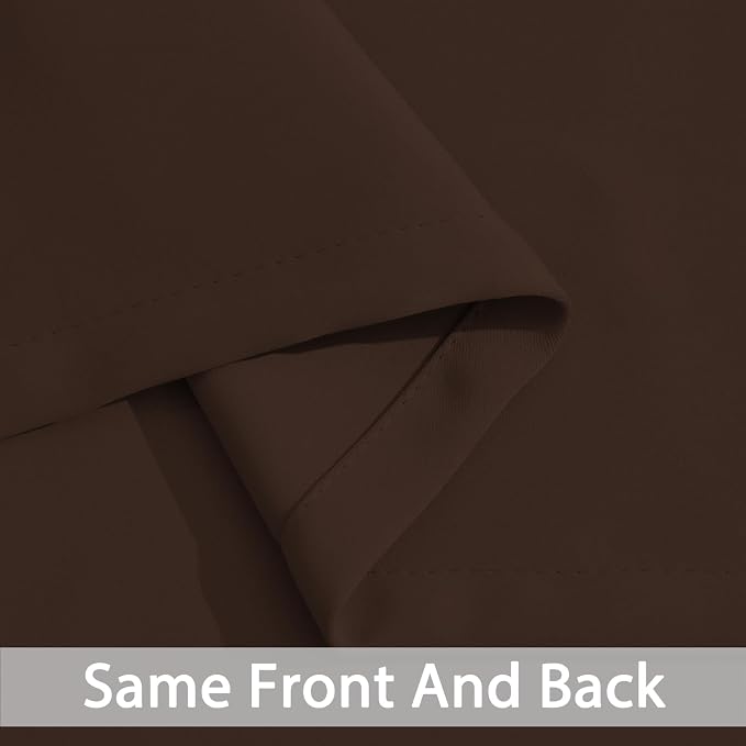 Yakamok Blackout Curtains 38x72 inch Chocolate Brown Thermal Drapes-Bedroom | 2 - Image 5