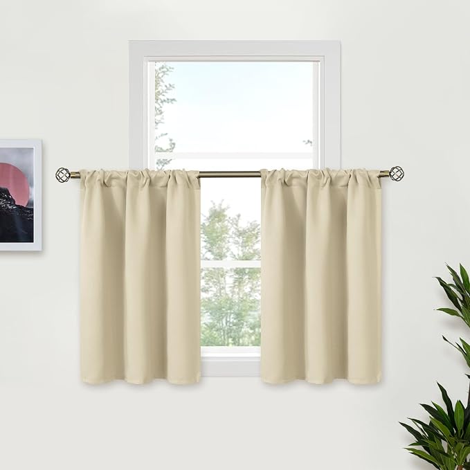BGment Small Beige Curtains 36 Inches Long by BGment