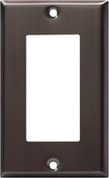ENERLITES Decorator Switch Metal Wall Plate, Stainless Steel Outlet Cover, Corrosion Resistant, Standard Size 1-Gang 4.50" x 2.76", Stainless Steel 201, 7731-BBK, Brushed Black