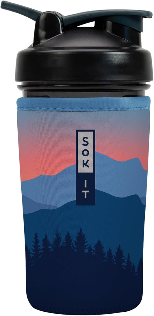 Sok It BotlSok Protein Blender Shaker Bottle Sleeve Insulated Neoprene Cover (Blue Ridge, Fits 24oz Blender)