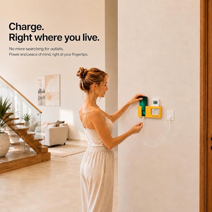 D3 Wall Mount Phone Holder, Punch-Free Wall-Mounted Mobile Phones Charging to - Image 2