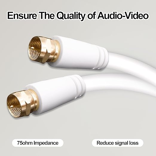 YARCHONN RG6 Coaxial Cable F Type Male to Male TV Aerial RG6 Coax Patch Adapter Cable Cord with F Female Gender Changer Connector for Internet Broadband Satellite TV Modem Set-top Box-1.8M/5.9FT