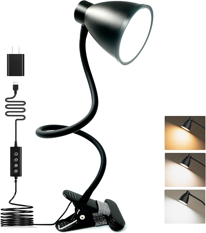 BOHON Desk Lamp 5 Color Modes 10 Brightness Dimmer Reading Light Black | 10W 38 by BOHON