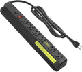 JUNNUJ Heavy Duty 20 Amp Power Strip 4800J, High Amp Surge Protector 6 Outlet, 20A Power Strips Workshop Industrial Outlets Wide Spaced 6-20R T-Slot with Circuit Breaker, 12 Gauge Extension Cord 6ft