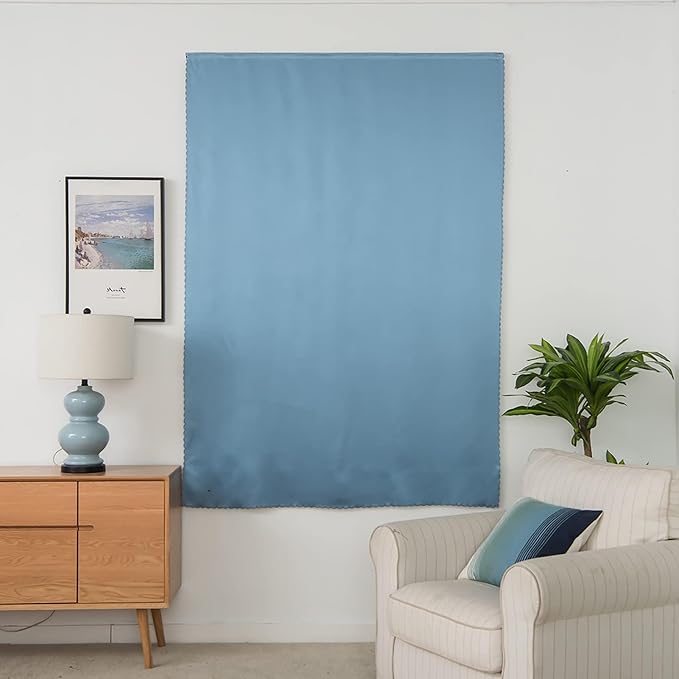 AJAZZ 100% Blackout Self Adhesive Curtains Small Window Short Temporary Black - Image 7